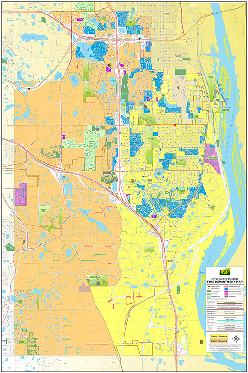 Fire Department Emergency Response Wall Map