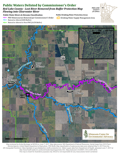 Map of Minnesota Public Waters Delisted by Commissioner's Order